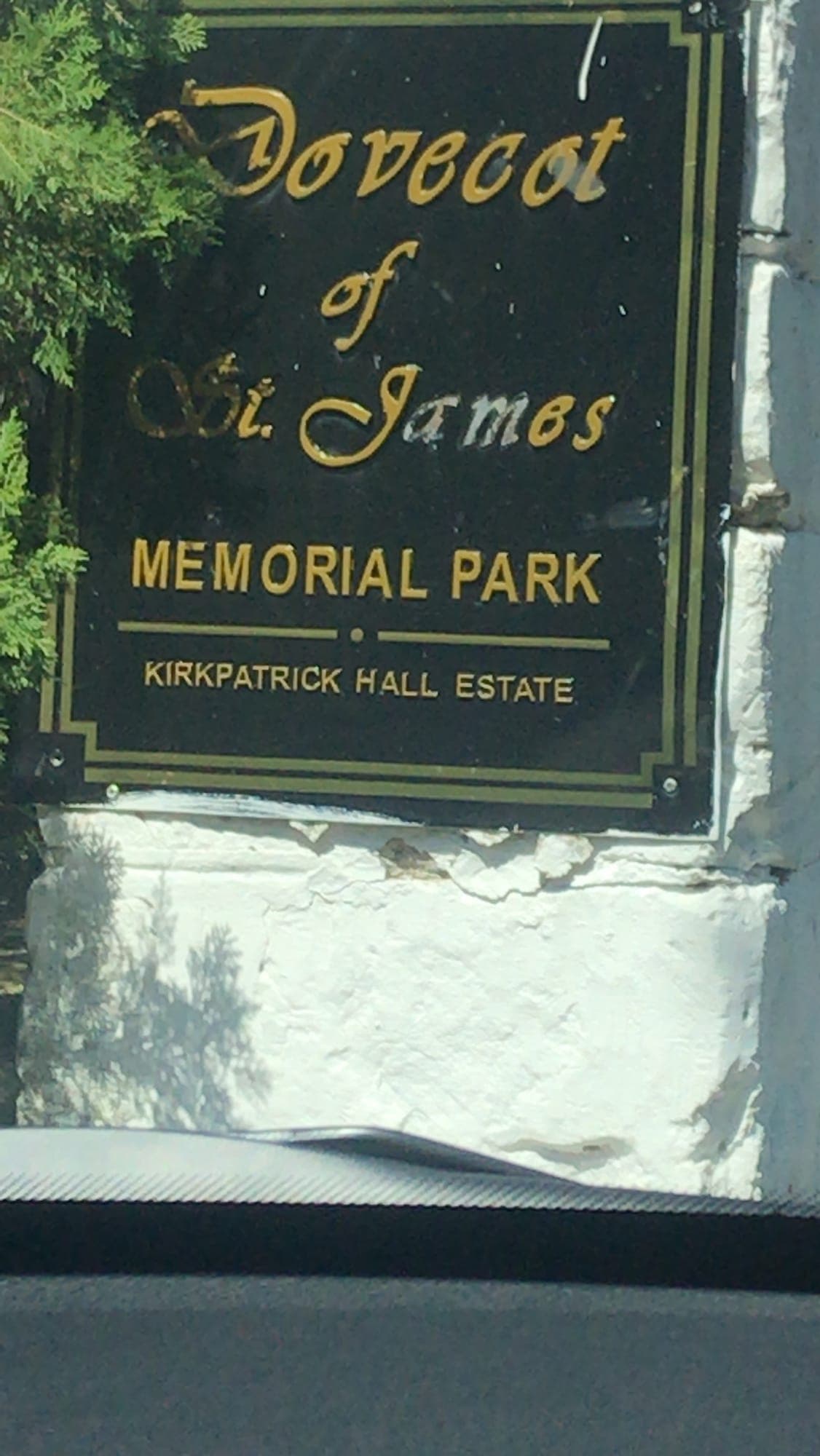 The entrance sign at Kirkpatrick Hall Estate